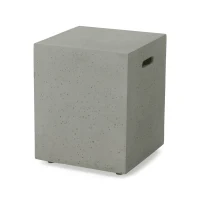 Modern MGO Tank Holder Side Table with Multi-functional Design, Lightweight Concrete for Durability, 16.5" L x 16.5" W x 20.5" H, Light Grey(m-7)