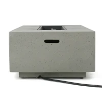 50,000 BTU Rectangle MGO Fire Table Perfect for Effortless Warmth, Modern Design with Iron Frame, 56" L x 26" W x 15" H, Light Gray(m-10)