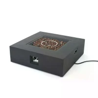 50,000 BTU Square MGO Fire Table with Modern Design, Modern Design with Lightweight Concrete, 40" L x 40" W x 12.5" H, Dark Grey(m-2)