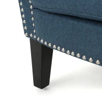 Modern Accent Chair with Modern Design, Leisure Club Chair with Wood Legs for Living Room, 31" L x 29.5" W x 31.5" H, Navy Blue(m-6)