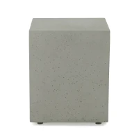 Modern MGO Tank Holder Side Table with Multi-functional Design, Lightweight Concrete for Durability, 16.5" L x 16.5" W x 20.5" H, Light Grey(m-9)