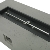 50,000 BTU Rectangle MGO Fire Table Perfect for Effortless Warmth, Modern Design with Iron Frame, 56" L x 26" W x 15" H, Light Gray(m-6)