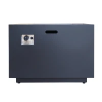 50,000 BTU Square Iron Propane Fire Pit Table with Built-in Tank Space, No Assembly Required, 33" L x 33" W x 24" H, Dark Gery(m-7)