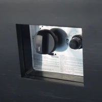 50,000 BTU Square Iron Propane Fire Pit Table with Built-in Tank Space, No Assembly Required, 33" L x 33" W x 24" H, Dark Gery(m-6)