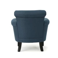 Modern Accent Chair with Modern Design, Leisure Club Chair with Wood Legs for Living Room, 31" L x 29.5" W x 31.5" H, Navy Blue(m-7)