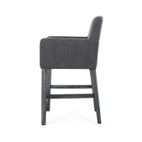 Set of 2 Upholstered Counter Stools with Durable Craftsmanship, Contemporary Style with Rubberwood Frame, 24×23×39.5 inch, Charcoal(m-9)