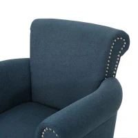 Modern Accent Chair with Modern Design, Leisure Club Chair with Wood Legs for Living Room, 31" L x 29.5" W x 31.5" H, Navy Blue(m-4)