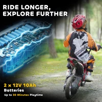 Aosom 24V 350W Electric Dirt Bike Up to 15 MPH w/ Twist Grip Throttle, Red(m-6)