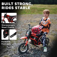 Aosom 24V 350W Electric Dirt Bike Up to 15 MPH w/ Twist Grip Throttle, Red(m-9)