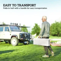 Outsunny 2 Pack 6 ft Portable Foldable Bench Seats, Plastic Folding Benches with Carrying Handle for Camping, White(m-6)