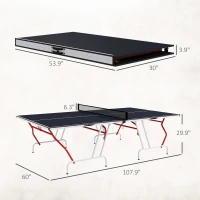 Soozier Full Size Table Tennis Table, Folding Ping Pong Table with Paddles and Balls, Charcoal Gray(m-3)