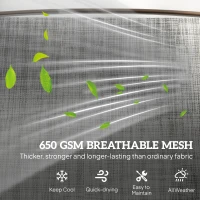 Outsunny Outdoor 2-Person Glider Bench, Outside Swing Glider Chair Loveseat with Breathable Mesh, Table, Steel Frame(m-5)