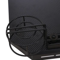 HOMCOM 47" Racing Style Gaming Desk, Z-Shaped Computer Table Workstation with LED Lights, Swivel Cup Holder, Headphone Hook and Cable Management Holes for Gamers Home Office, Black(m-8)