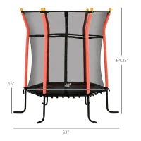 Soozier Trampoline for Kids with Net for Indoor Use, Red(m-3)