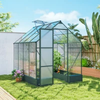 Outsunny 8.2' x 6.2' Greenhouse Aluminum Frame with Temperature Controlled Window(m-2)