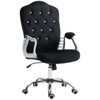 Vinsetto Velvet Office Chair Desk Chair with 360 Degree Swivel Wheels Adjustable Height Tilt Function Black(m-11)