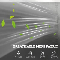 Outsunny Garden Double Gliding Chair, Patio Glider Armchair for Outdoor, Backyard Mesh Seat and Backrest, Steel Frame, Light Grey(m-5)