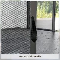 Outsunny Wood-Burning Fire Pit, Chimney Style Firepit with Poker, 26" x 26", Black(m-7)