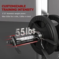 Soozier Power Cage Power Rack with 15-Level Squat Rack, Cable Pulley System, Pull up Stand and Push up Stand(m-5)
