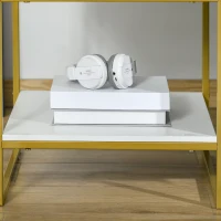 HOMCOM Nightstand Set of 2, Modern Bedside Table with Drawer and Shelf, Bedside Cabinets for Bedroom, White(m-11)