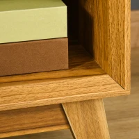 HOMCOM Bedside Table for Bedroom, Nightstand with Drawer and Shelf, Modern Side End Table, Walnut Brown(m-11)