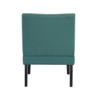 Contemporary Accent Chair with Upholstered Seat and Rubberwood Tapered Legs, Stylish Seat for Living Room, 22.5" L x 29.5" W x 32" H, Teal(m-10)