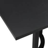 Modern Dining Table with Rectangular Surface and U-Shaped Trestle Base, Family Table Seats Up to 8 People, 95" L x 39" W x 30" H, Black(m-4)