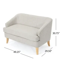 Mid-Century Modern Loveseat with Flared Legs and High-Density Foam, 2-Seater Sofa for Living Room, 49" L x 29.5" W x 31" H, Beige(m-3)
