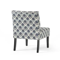 Contemporary Accent Chair with Clean Lines and Rubberwood Tapered Legs, Upholstered Seating for Living Room, 22.5'' L x 29.5'' W x 32'' H, Blue(m-9)
