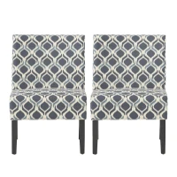Contemporary Accent Chair with Clean Lines and Rubberwood Tapered Legs, Upholstered Seating for Living Room, 22.5'' L x 29.5'' W x 32'' H, Blue(m-2)