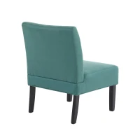 Contemporary Accent Chair with Upholstered Seat and Rubberwood Tapered Legs, Stylish Seat for Living Room, 22.5" L x 29.5" W x 32" H, Teal(m-9)