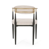 Set of 2 Modern Dining Chairs with Iron Frame and Gold Accent, Dining Seats for Ultimate Comfort and Style, 23" L x 22" W x 31.5" H, Beige(m-9)