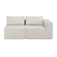 Modular Sectional Sofa with Corduroy Fabric and Free Combination Design, Daybed Perfect for Living Room, 107.5'' L x 68.5'' W x 30.5'' H, Beige(m-8)