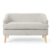 Mid-Century Modern Loveseat with Flared Legs and High-Density Foam, 2-Seater Sofa for Living Room, 49" L x 29.5" W x 31" H, Beige(m-2)