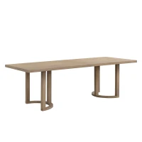 95" Modern Dining Table with U-Shaped Trestle Base, Seats 8 Comfortably, Dining Desk Perfect for Gatherings, 95" L x 39" W x 30" H, Natural Ash(m-2)