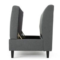 Modern Loveseat with Storage, High-Density Foam and Durable Wood Frame, 2-Seater Sofa for Living Room, 47" L x 30" W x 35" H, Charcoal(m-8)