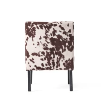 Contemporary Accent Chair with Rubberwood Tapered Legs, Upholstered Seating for Living Room, 22.5'' L x 29.5'' W x 32'' H, Brown+White(m-9)