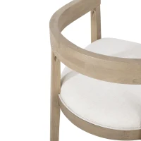 Set of 2 Contemporary Dining Arm Chairs with Rubberwood Frame, Chair Set Perfect for Dining Room, 22.5'' L x 22.5'' W x 27.5'' H, Beige(m-5)