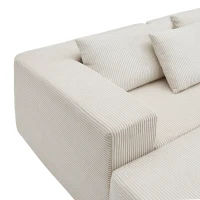 Modular Sectional Sofa with Corduroy Fabric and Free Combination Design, Daybed Perfect for Living Room, 107.5'' L x 68.5'' W x 30.5'' H, Beige(m-4)