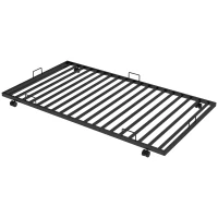 Twin Over Twin Bunk Bed with Trundle, Sturdy Metal Frame, Safety Guardrails, Bed Frame for Compact Rooms, 78" L x 41.5" W x 62.5" H, Black(m-7)