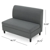 Modern Loveseat with Storage, High-Density Foam and Durable Wood Frame, 2-Seater Sofa for Living Room, 47" L x 30" W x 35" H, Charcoal(m-3)