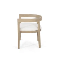 Set of 2 Contemporary Dining Arm Chairs with Rubberwood Frame, Chair Set Perfect for Dining Room, 22.5'' L x 22.5'' W x 27.5'' H, Beige(m-8)