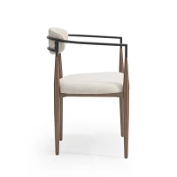 Set of 2 Modern Dining Chairs with Iron Frame and Gold Accent, Dining Seats for Ultimate Comfort and Style, 23" L x 22" W x 31.5" H, Beige+Black(m-7)