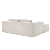 Modular Sectional Sofa with Corduroy Fabric and Free Combination Design, Daybed Perfect for Living Room, 107.5'' L x 68.5'' W x 30.5'' H, Beige(m-11)