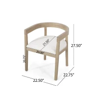 Set of 2 Contemporary Dining Arm Chairs with Rubberwood Frame, Chair Set Perfect for Dining Room, 22.5'' L x 22.5'' W x 27.5'' H, Beige(m-3)