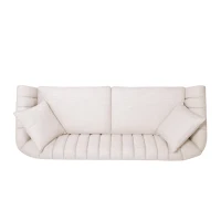 3-Seater Contemporary Sofa with Button Tufted Diamond Stitching, Daybed Perfect for Living Room, 84.5'' L x 33.5'' W x 33.5'' H, Beige(m-10)