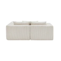 Modular Sectional Sofa with Corduroy Fabric and Free Combination Design, Daybed Perfect for Living Room, 107.5'' L x 68.5'' W x 30.5'' H, Beige(m-10)