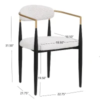 Set of 2 Modern Dining Chairs with Iron Frame and Curved Backrest, Dining Seats for Ultimate Comfort and Style, 23" L x 22" W x 31.5" H, Beige(m-3)