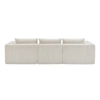 Modular Sectional Sofa with Corduroy Fabric and Free Combination Design, Daybed Perfect for Living Room, 107.5'' L x 68.5'' W x 30.5'' H, Beige(m-7)