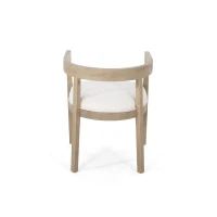 Set of 2 Contemporary Dining Arm Chairs with Rubberwood Frame, Chair Set Perfect for Dining Room, 22.5'' L x 22.5'' W x 27.5'' H, Beige(m-9)